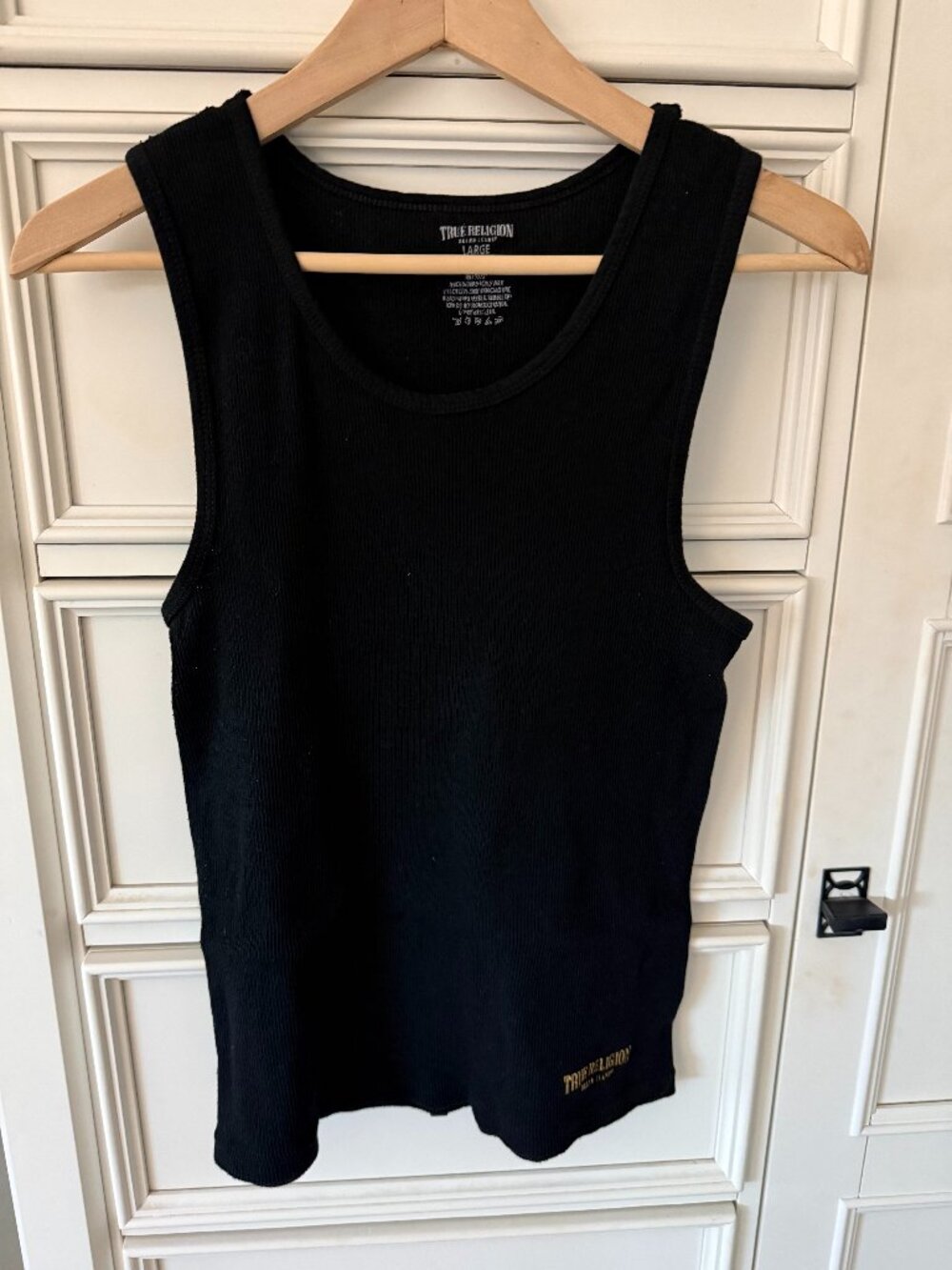 True Religion Black Ribbed Tank Size L